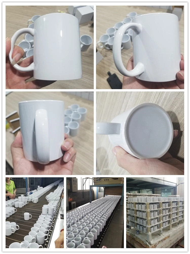 Wholesale Top Quality 3A Customized 11oz Matte Tea Ceramics Handle White Blank Coffee Mug for Sublimation Paper Printing