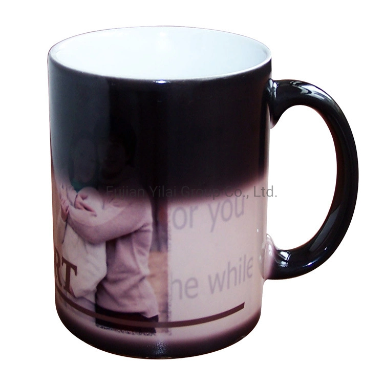 11oz Water Tea Magic Ceramic Coffee Sublimation Mug Heat Color Changing Magic Coffee Mug Water Bottle