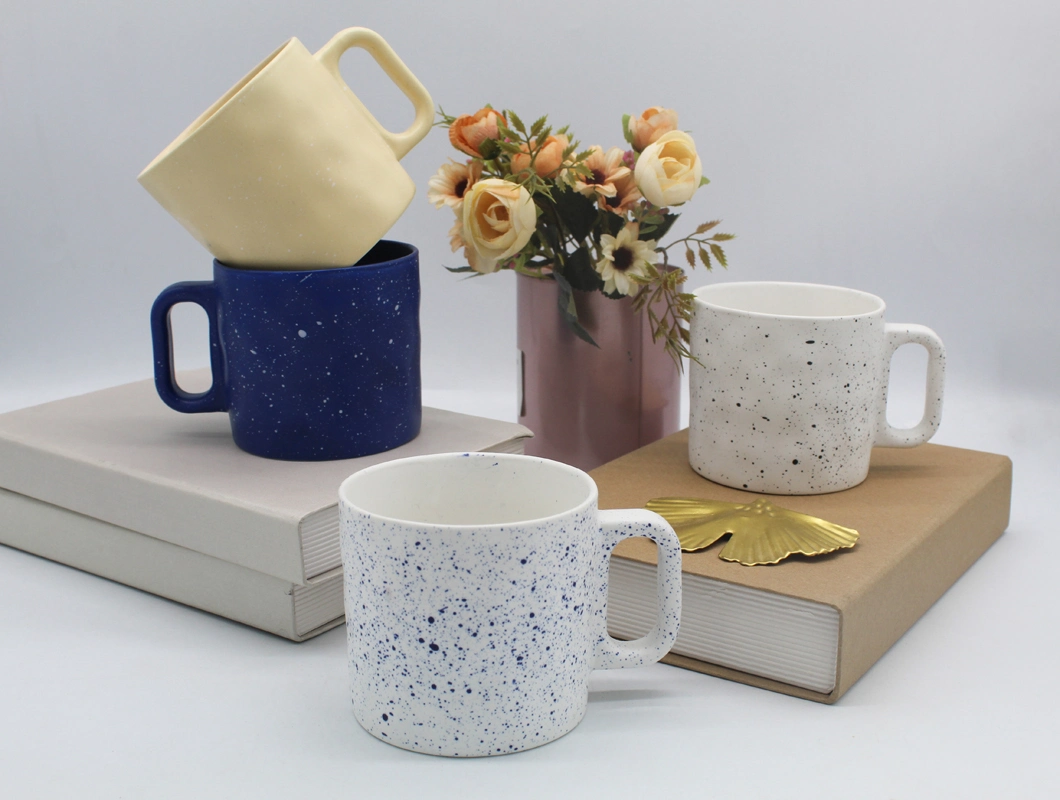 Full Color Glazed New Bone 400ml Embossed Deco Mug Summer Promotion Fashion Ceramic Coffee Mug Us Style Drinkware Mug