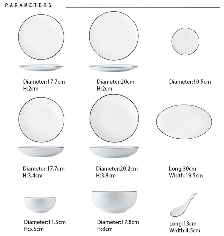 Simple Nordic Style Dish Set Household Tableware Combination Ceramic Dinner Plate Bowl Set Plate Bowl Gift Box