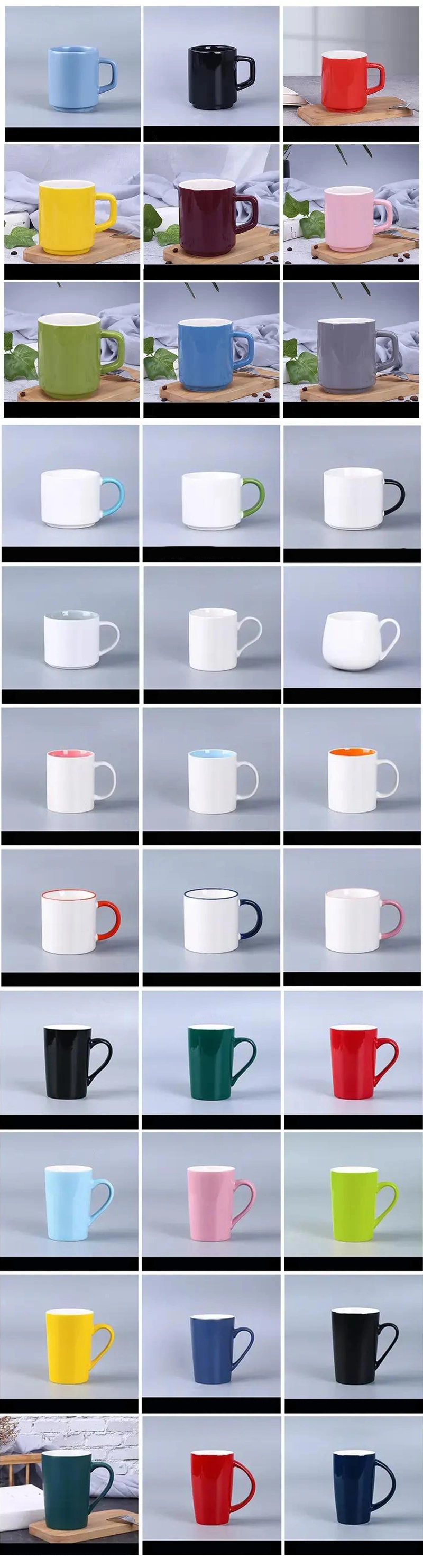 Wholesale Sublimation Custom Logo Print Simple White Coffee Cups Ceramic Mug