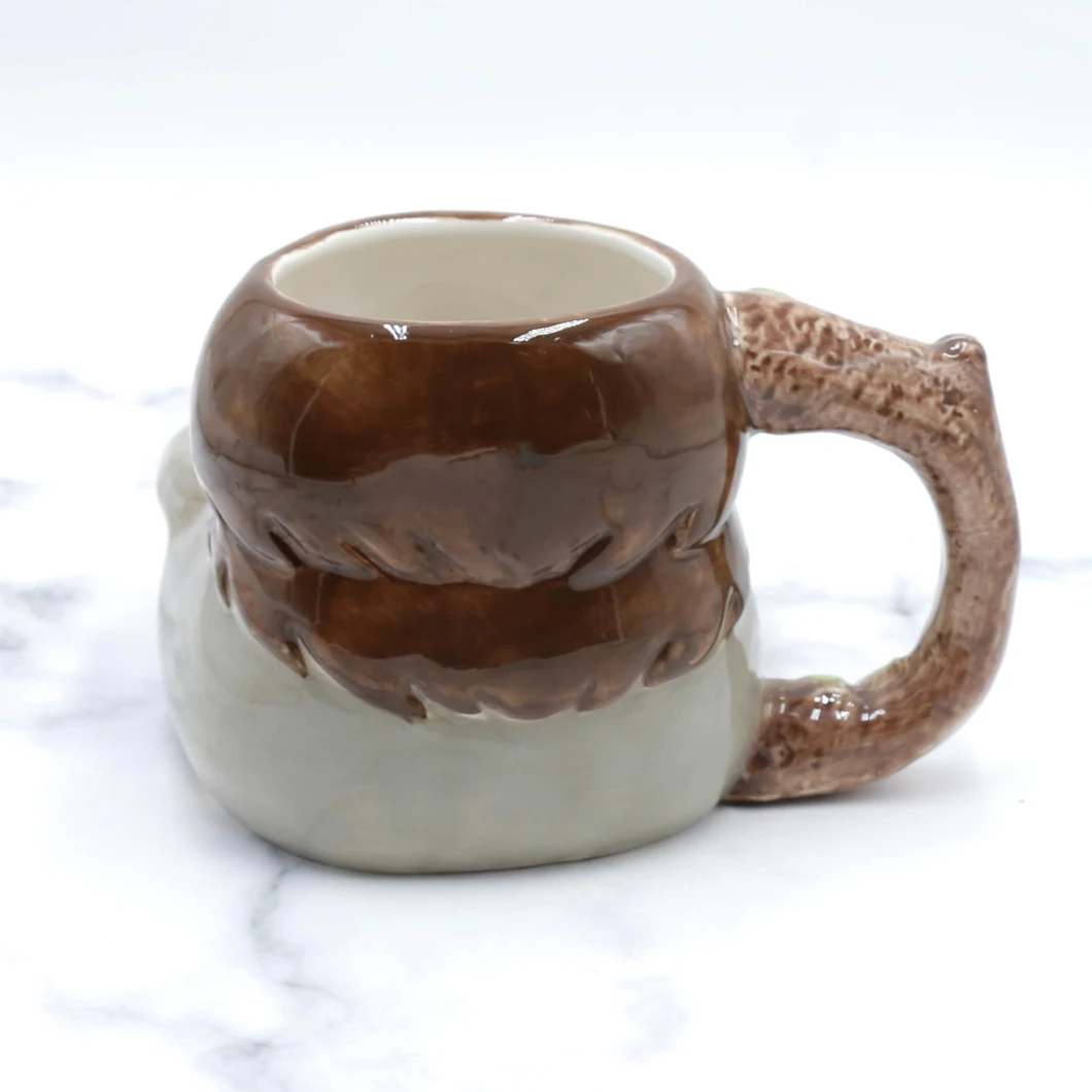 Ceramic 3D Cute Funny Slow Sloth Mug for Present Gift Promotion with Biscuit Pocket
