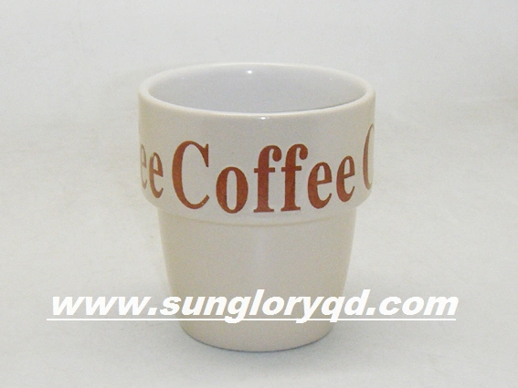 White Strengthen Porcelain Cup and Saucer of Straight 300ml