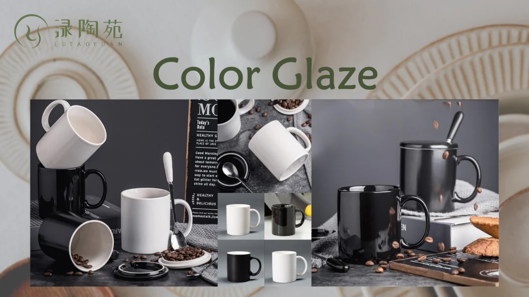 Ceramic Mug Porcelain Dinnerware Pure Glazed Cup Teaset Kitchen Utensils Decoration with Customized Color Pattern Logo and Design