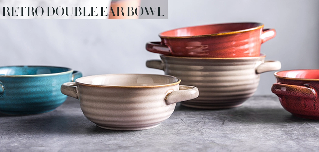 Microwave Porcelain Color Cute Ramen Instant Noodle Fruit Bento Bowl Ceramic Soup Bowl with Lid