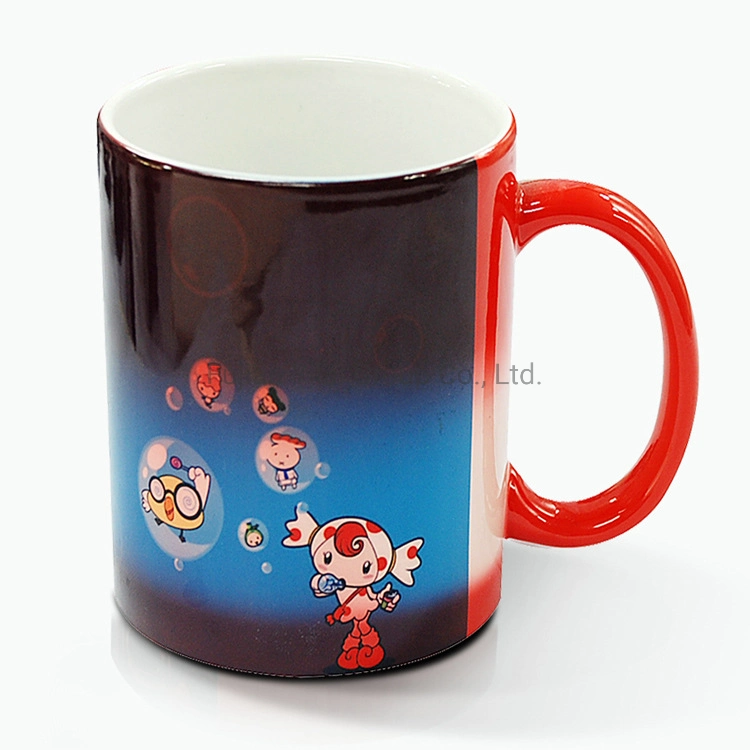 11oz Water Tea Magic Ceramic Coffee Sublimation Mug Heat Color Changing Magic Coffee Mug Water Bottle