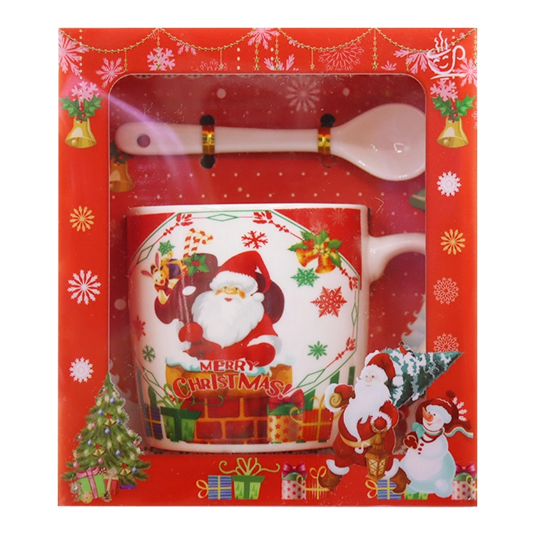 Ceramic Mug Santa Christmas Coffee Cup Mug with Gift Box