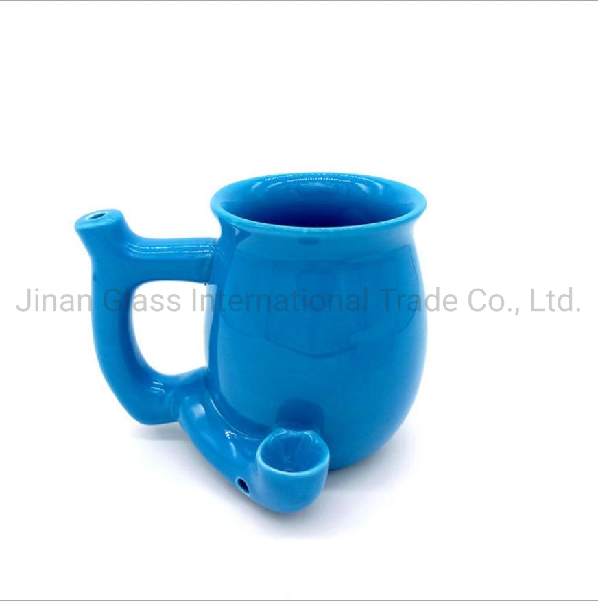 Wholesale Design Ceramic Smoking Cup Pipe Multifunctional Coffee Cup Smoking Pipe Mug