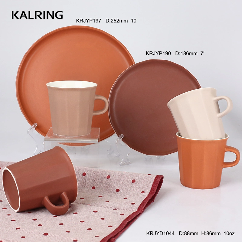 Kalring Ceramic Mug Cave Red Glaze/Plate/Fresh Bowl/Dinnersets/11oz Travel Mug/13oz Travel Mug/Ceramic Bowl for Supermarket
