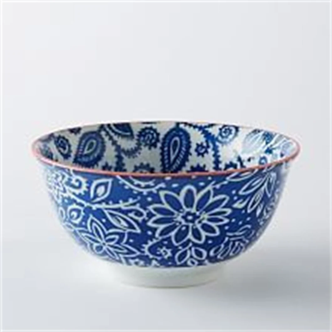 Hot Sale Vintage Custom Hand-Painted Ceramic Dinner Bowl Home Kitchen Bowl