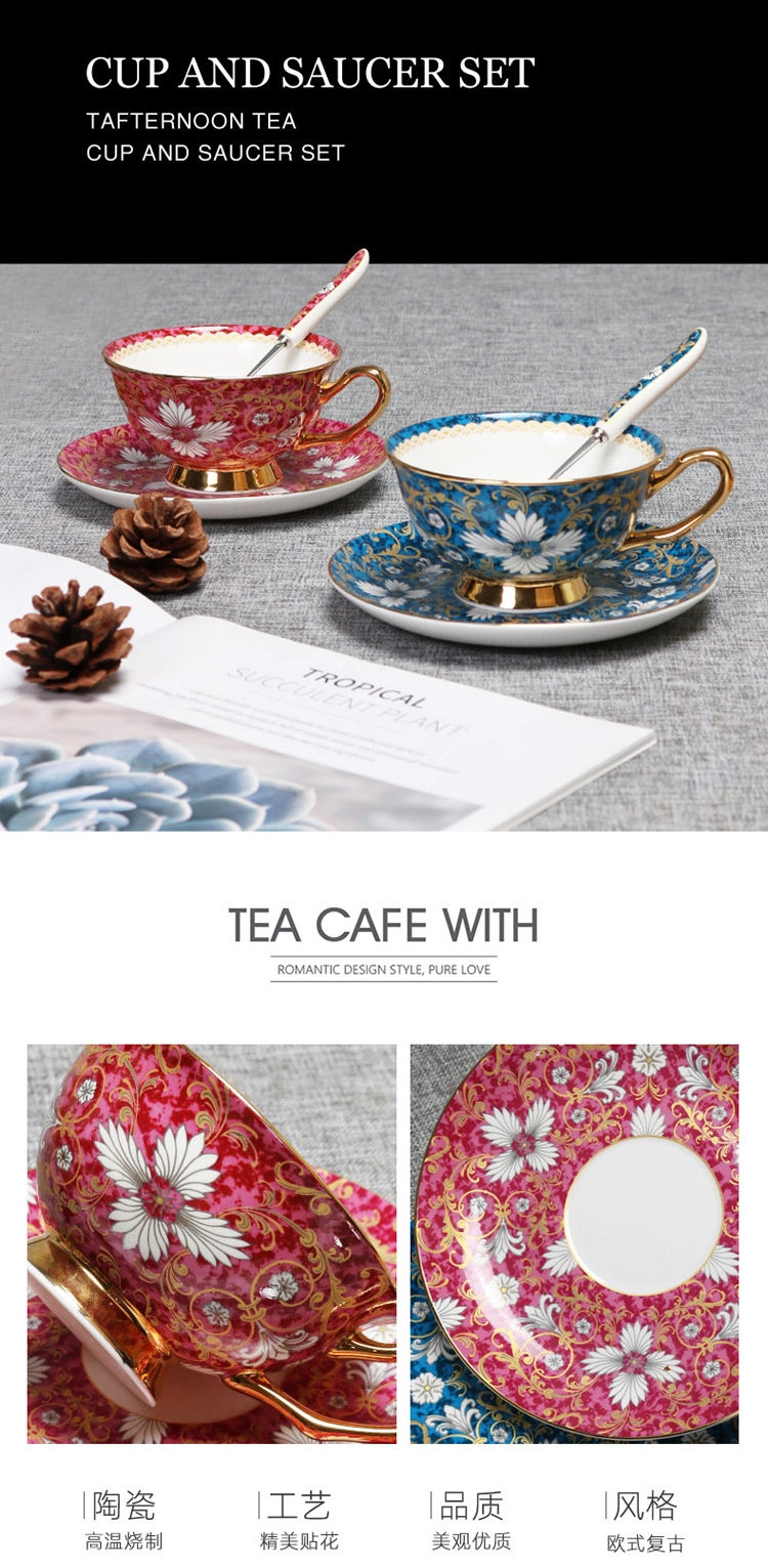 European Ceramic Coffee Mug, High-End Afternoon Tea Set Souvenir Coffee Cup