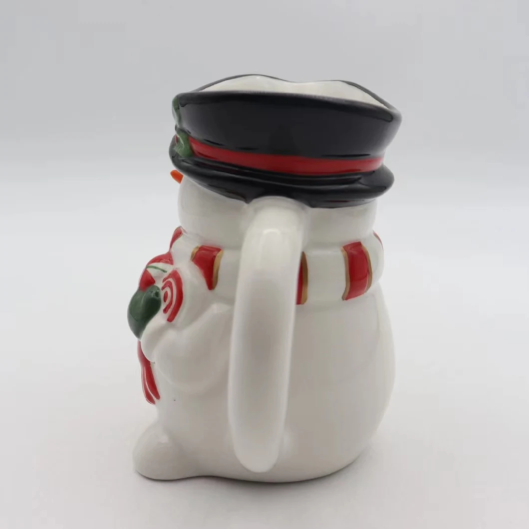 Promotion Gift to Friend Snowman Shape Ceramic Mug Milk for Christmas