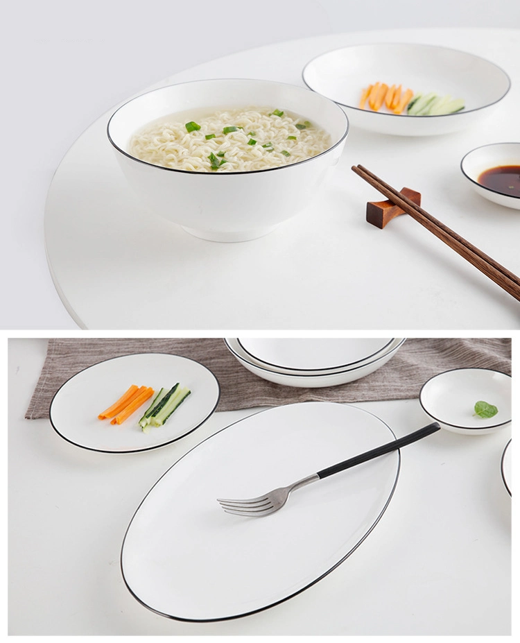 Simple Nordic Style Dish Set Household Tableware Combination Ceramic Dinner Plate Bowl Set Plate Bowl Gift Box