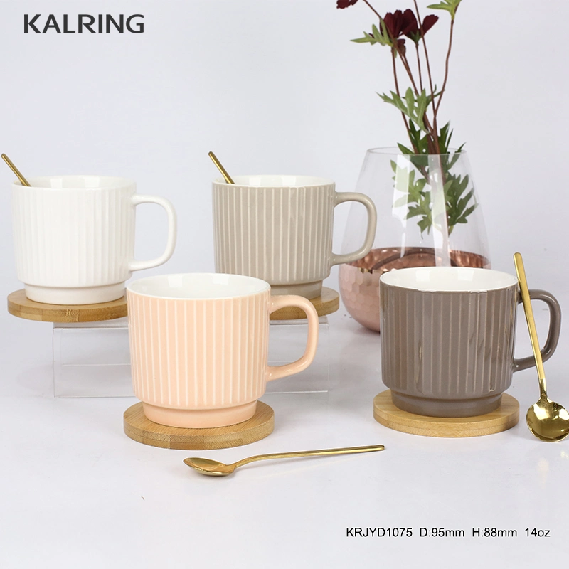 Ceramic Stackable Mug with Champaign Golden Design for Higher Market