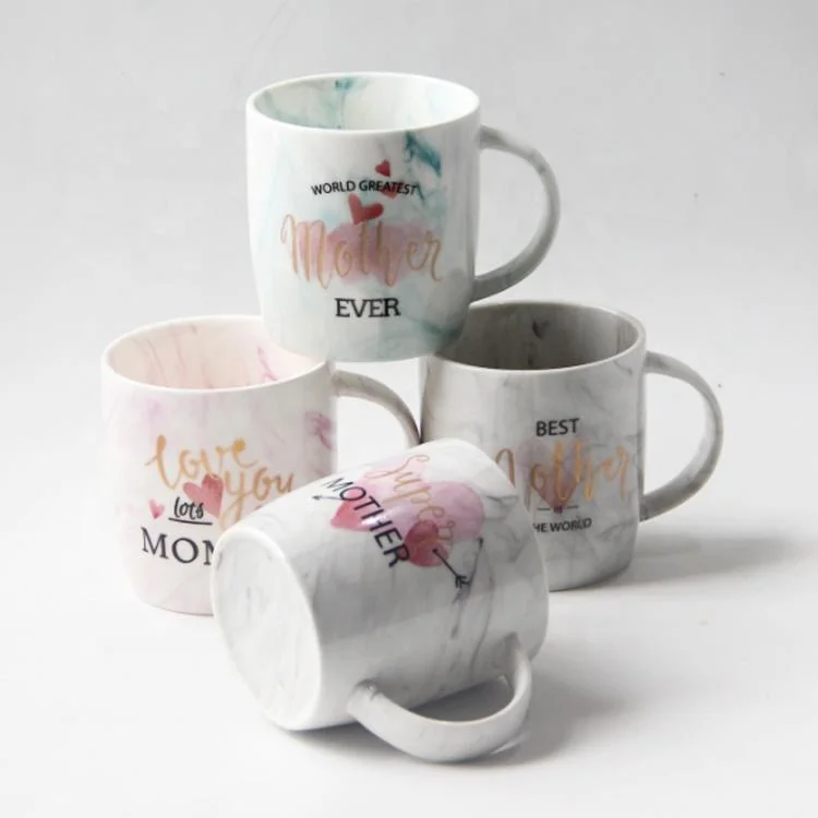 marble Design Porcelain Magic Cup Mother&prime; S Day Gifts Printing Couple Ceramic Mugs Color Change Coffee Mug Customized