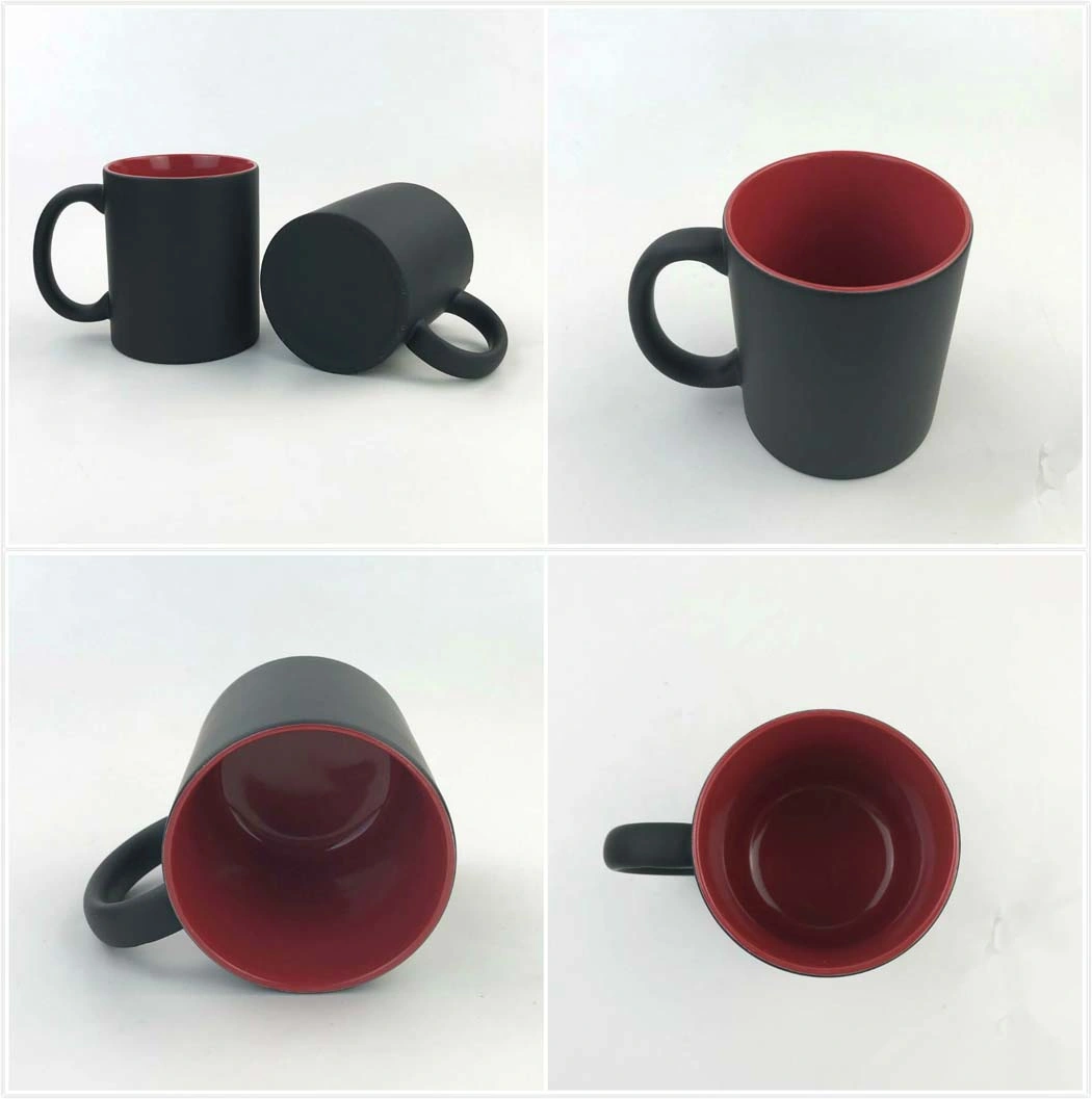 11oz Sublimation Mug Inner Color Magic Color Change Mug Ceramic Mug (Red Inner)