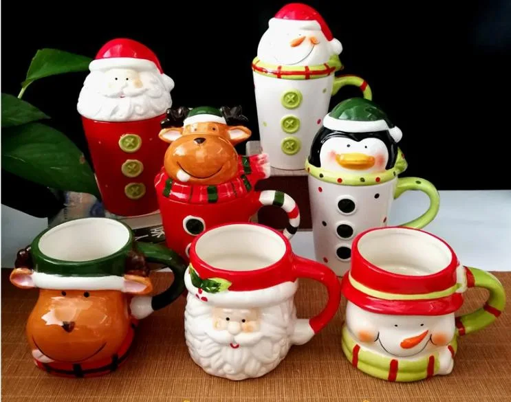 Ceramic Santa Claus Christmas Mug Hand Painted Coffee Tea Cup