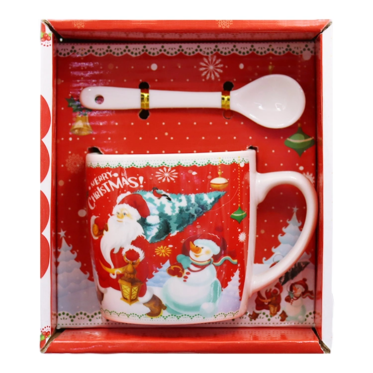 Ceramic Mug Santa Christmas Coffee Cup Mug with Gift Box