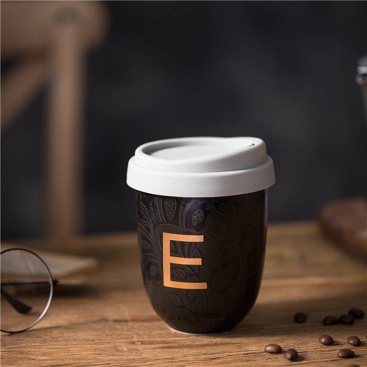 Wholesale Promotional Office Ceramic Travel Coffee Mug with Lid