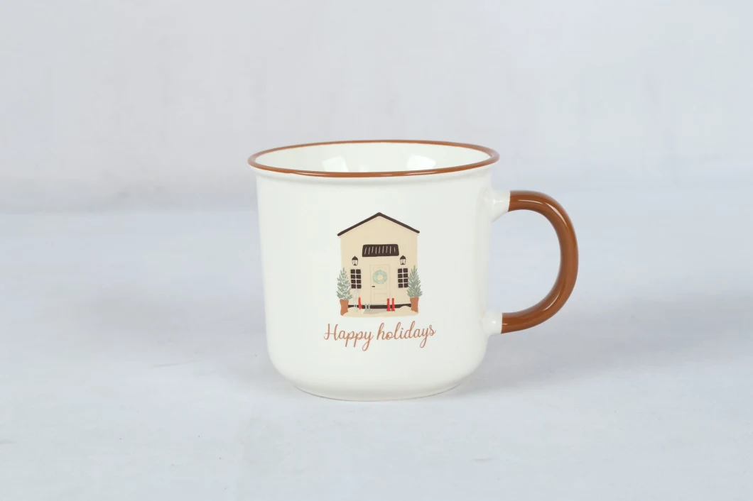 Happy Go Christmas Coffee Mug with Handle Ceramic Mug Gift Ceramics Mug