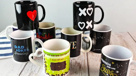 Wake up Heat Sensitive Ceramic White Magic Coffee Mug