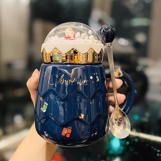 Ceramic Mug Santa Christmas Coffee Cup Mug with Gift Box