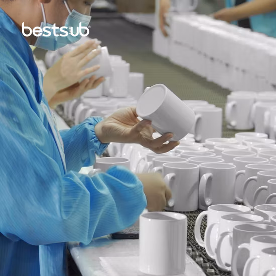 Wholesale Bestsub 330ml 11 Oz White Ceramic Coffee Mug Sublimation Blanks Mugs