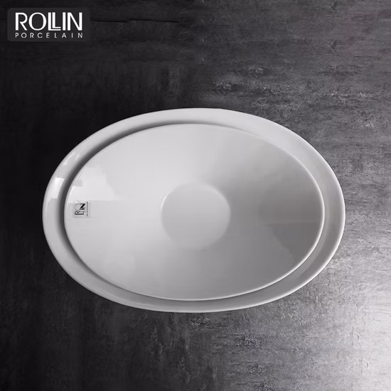 Nice Porcelain Oval Spirit Salad Bowl Large Ceramic Bowl