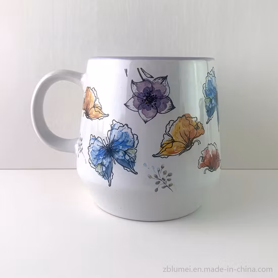 Wholesale Printed Porcelain Beer Drinkware Decal Barrel Ceramic Beer Mug